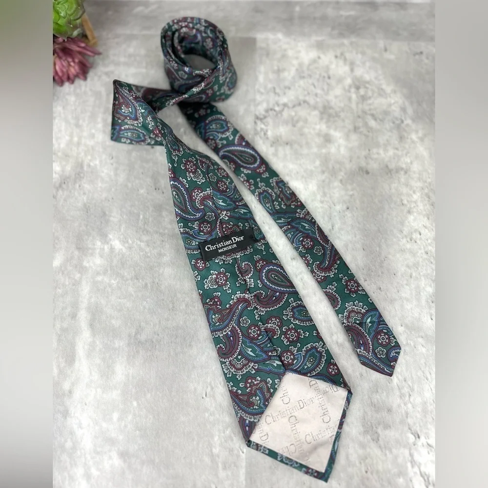 Christian Dior Paisley Print Tie
